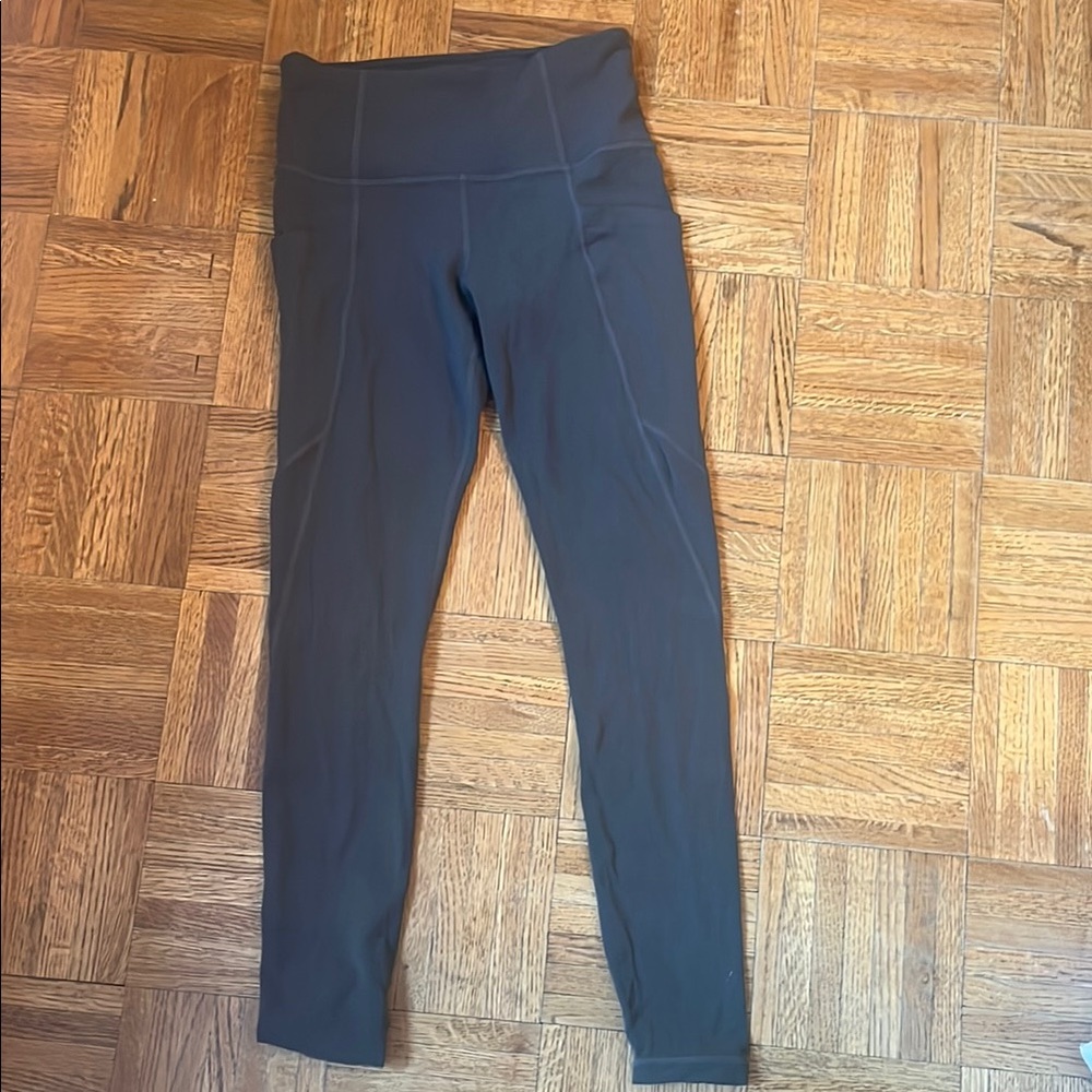 Athleta Dark Gray Leggings Full-Length Stretchy Bottoms